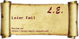 Leier Emil névjegykártya